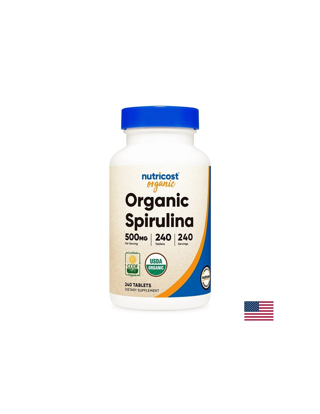 Entgiftung und Immunität - Spirulina Bio, 240 <tc>Nutricost</tc> Tabletten
