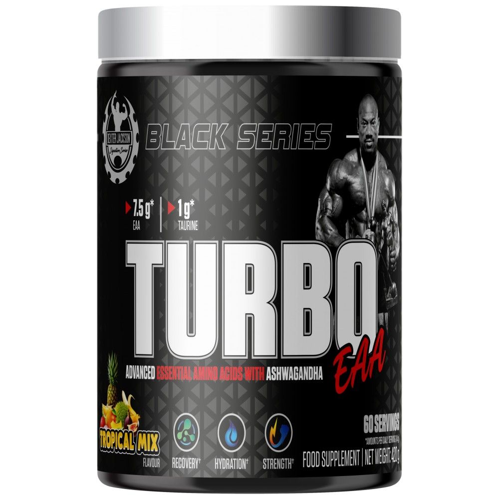 Schwarze Serie | Turbo EAA Pulver ~ Essentielle Aminosäuren mit Taurin - 420 Gramm