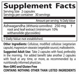 Beste Ashwagandha 125 mg - 60 Kapseln