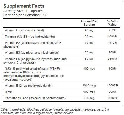 Bester vollständig aktiver B -Komplex | mit Quatrefolic® - 30 Kapseln