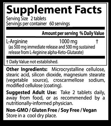 Beste L -Arginin 500 mg - 120 Tabletten
