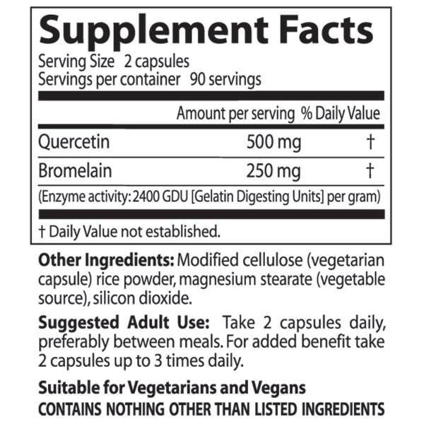 Beste Quercetin Bromelain - 180 Kapseln