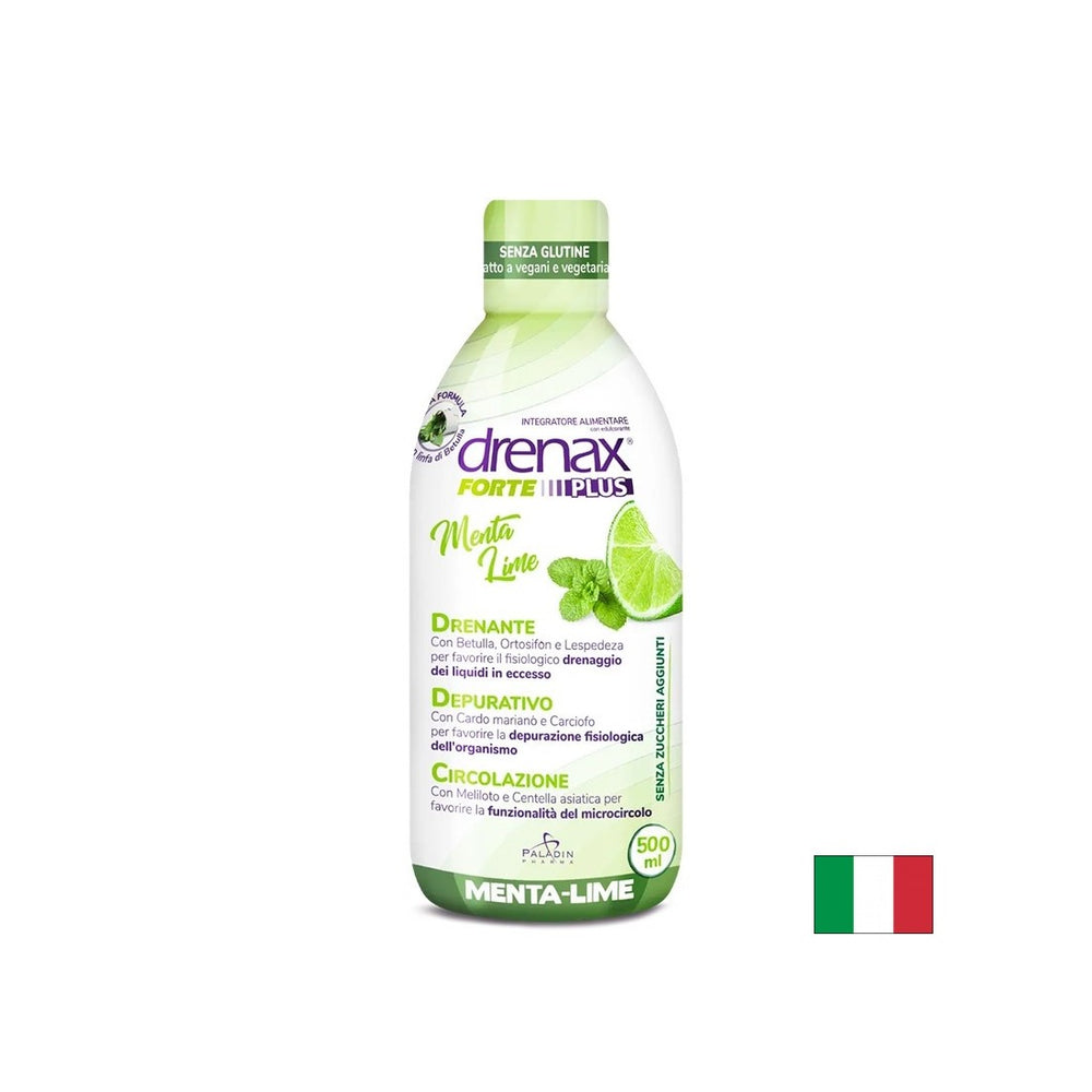 Diuretische Detoxformel - drenax - drenax® mit weißer Birke, schwarzer Johannisbeere und süßer Klee, 500 ml, 16 Dosen, mit Minze und Limettengeschmack
