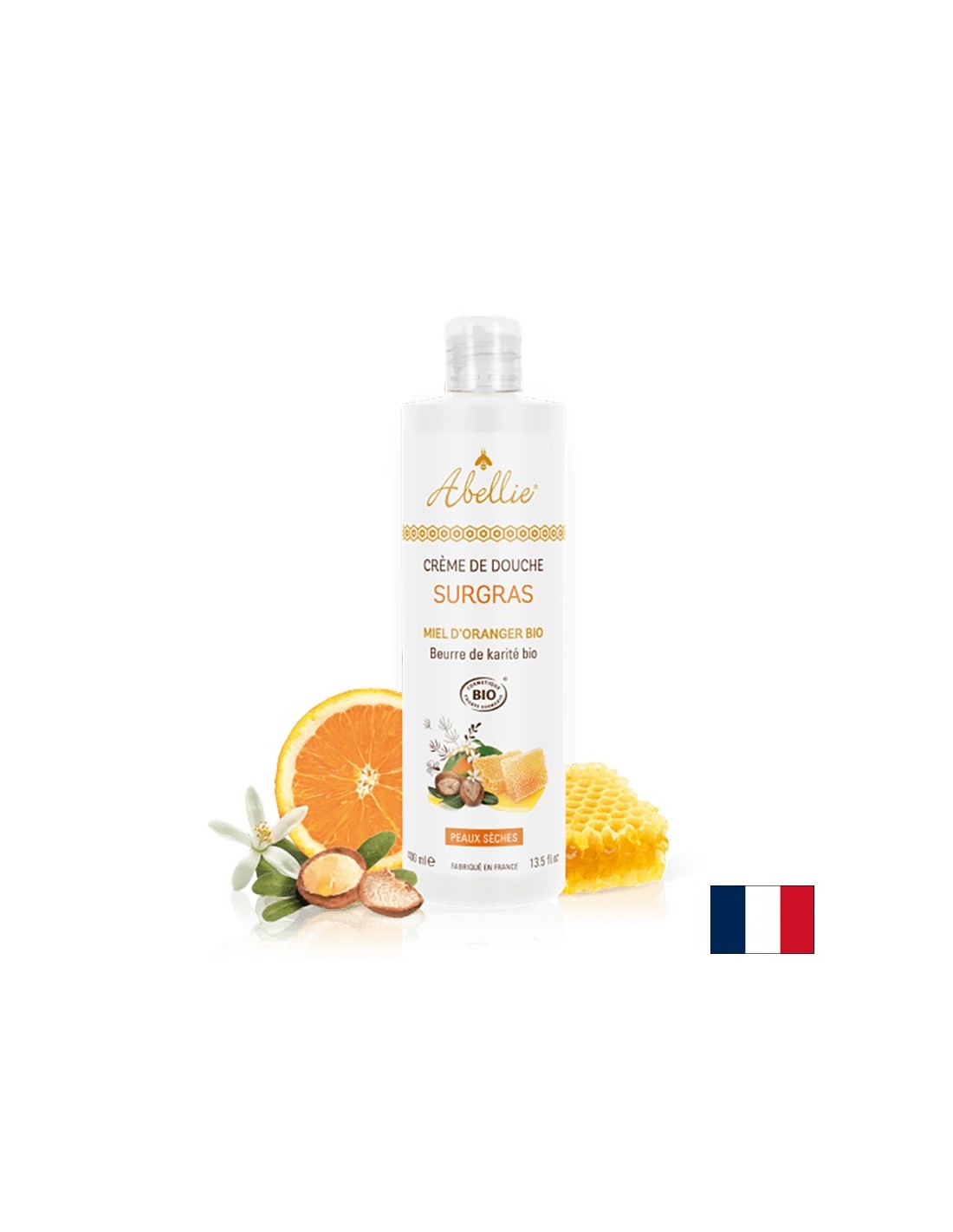 Surgas Körperduschcreme mit Orangenblüte, Honig und Sheabutter, 400 ml