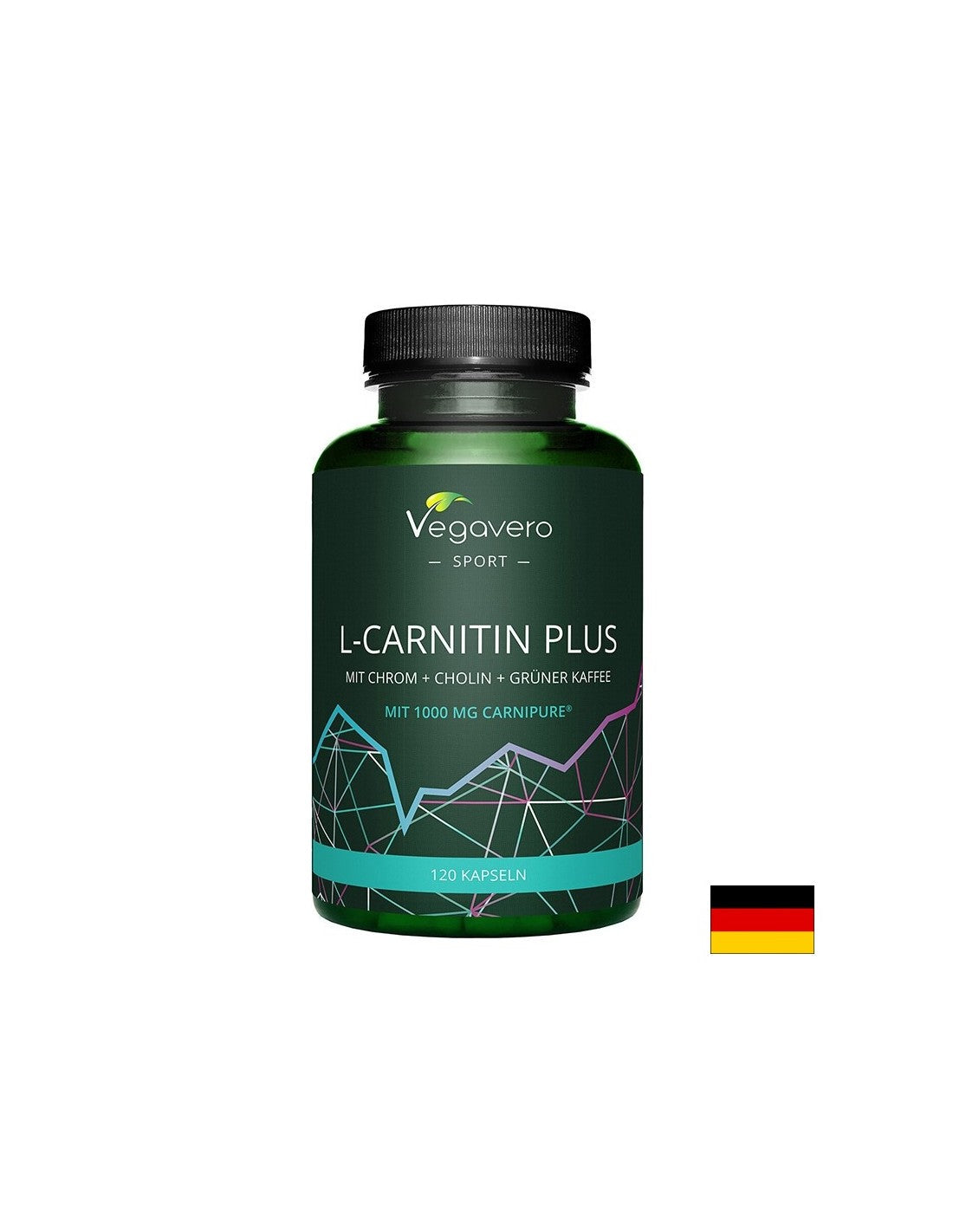 Energie- und Gewichtskontrolle - L -Carnitin + Chrom, Cholin und grüner Kaffee, 120 Kapseln