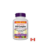 Energie, Gehirnaktivität und kardiovaskuläres System - Vitamin B50 -Komplex, 220 Tabletten