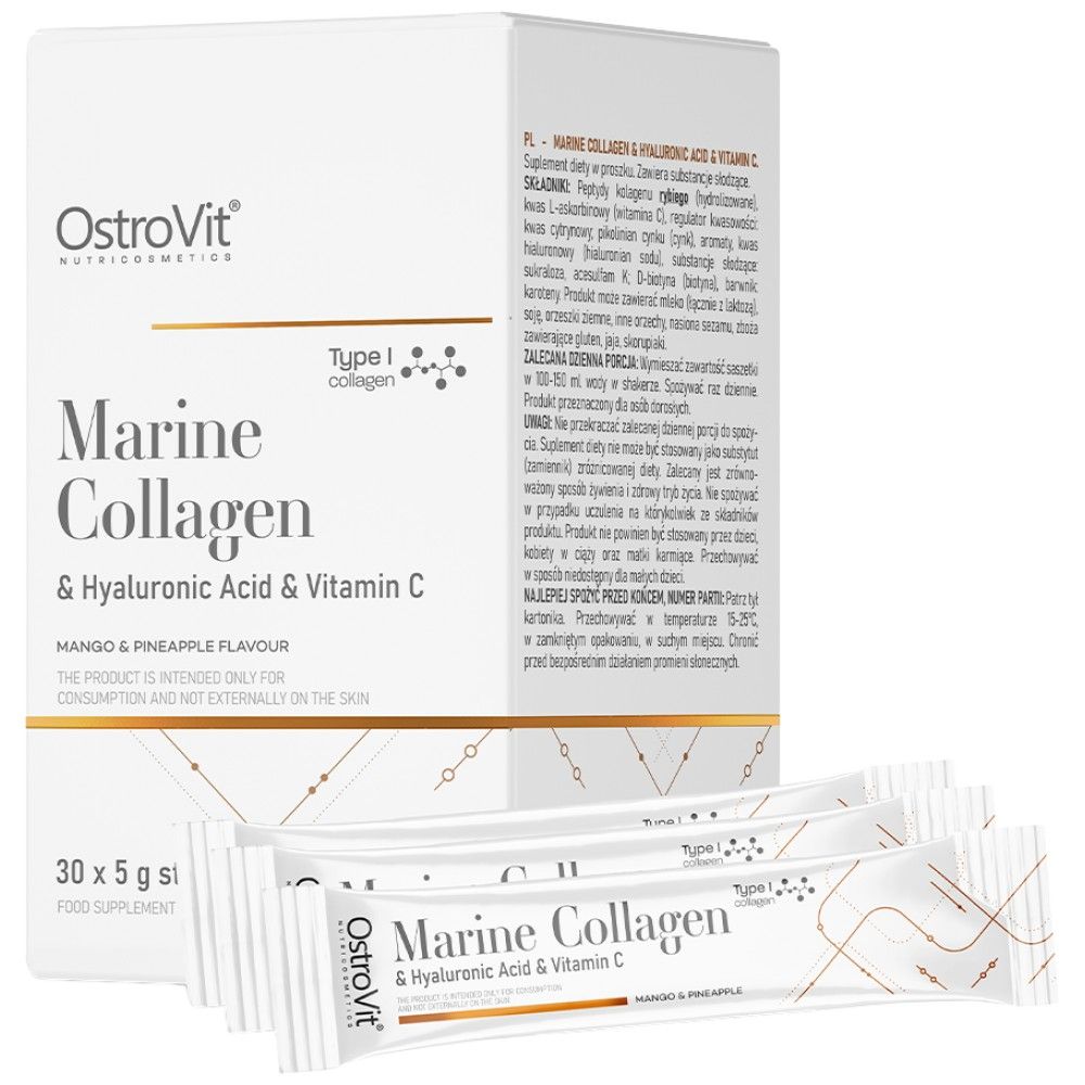 Marine Collagen & Hyaluronsäurepulver | mit Vitamin c - 200