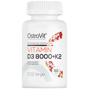 Vitamin D3 8000 + K2 200 mcg 60 Tablets - Nutra Best Europe