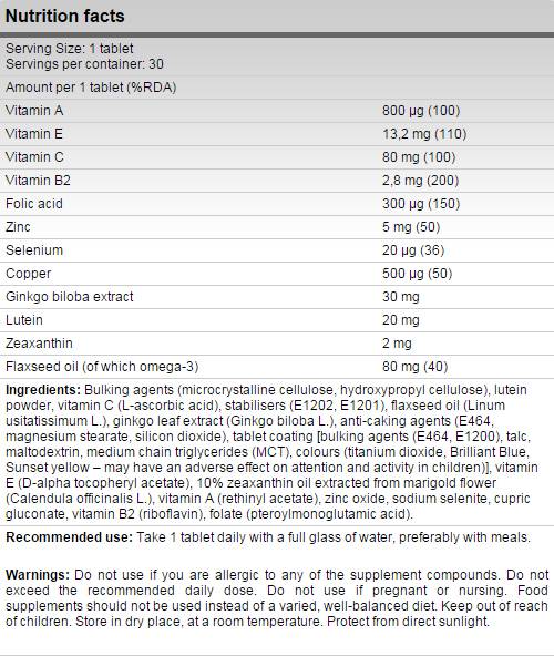 Augen- / Augenformel 60 Tabletten