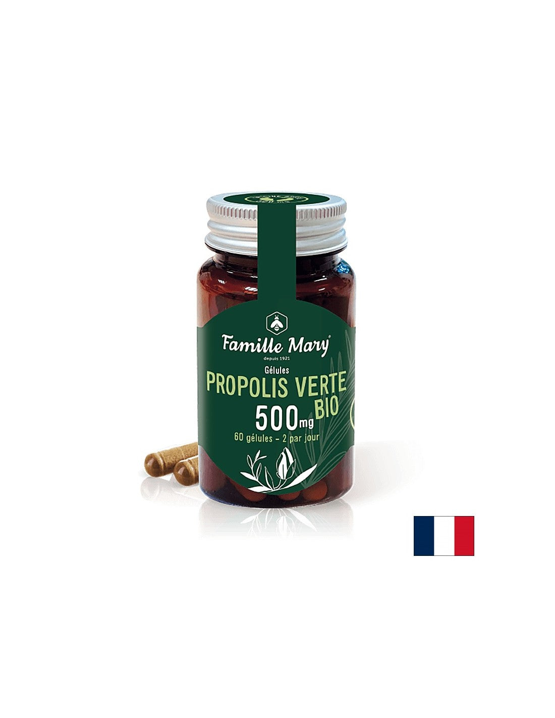 Propolis Verte Bio / Bio Green Propolis 500 mg, 60 Kapseln Famille Mary