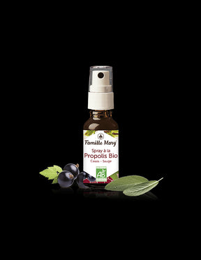 Spray à la Propolis Bio / Throat spray with brown propolis, sage and blackcurrant, 20 ml Famille Mary - Nutra Best Europe