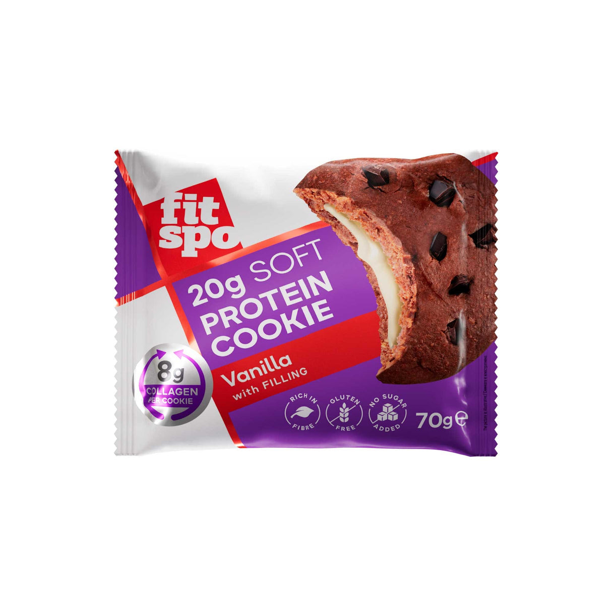 Weicher Proteinkeks | mit 8G -Kollagen und kein Zucker zu Zucker - 10 x 70 Gramm