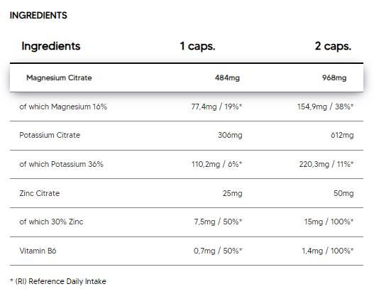 Tri Citrat | Magnesium + Kalium + Zink - 120 Kapseln