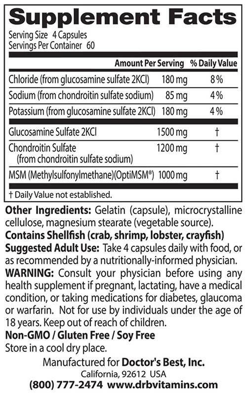 Bester Glucosamin -Chondroitin & MSM - 240 Kapseln