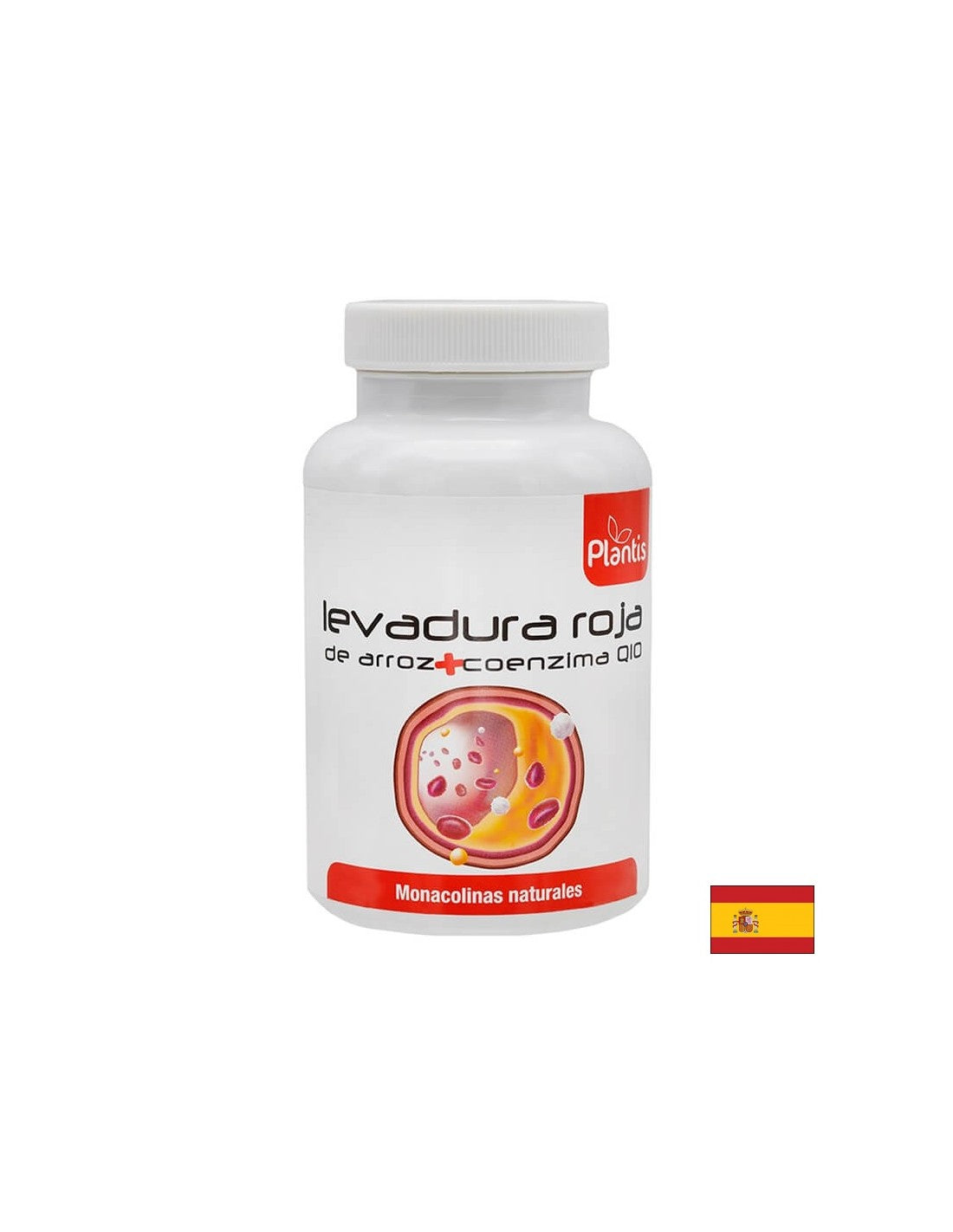 Rot Reisextrakt und Coenzym Q10 - Levadura Roja Plantis® - Cholesterinkontrolle und gesundes Herz, 120 Kapseln