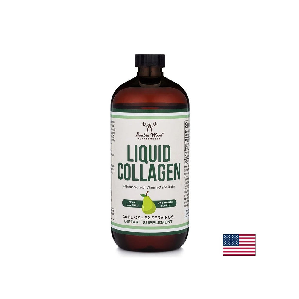 Flüssiges Rinderkollagen + Vitamin C und Biotin - Haut, Haare und Gelenkpflege, 473 ml, mit Birnengeschmack
