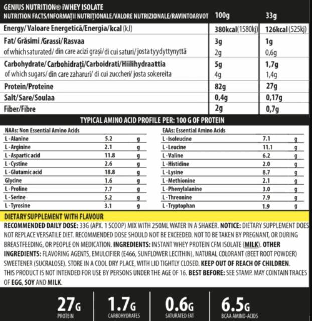 iWhey Isolate – 900 Gramm