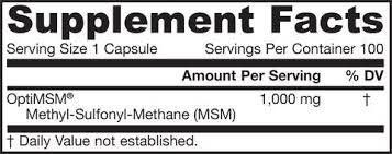 MSM -Schwefel 1000 mg - 100 кааsol