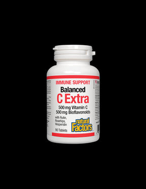 Immune Support Balanced C Extra 500 mg | With Bioflavonoids 500 mg - 90 Tablets - Nutra Best Europe