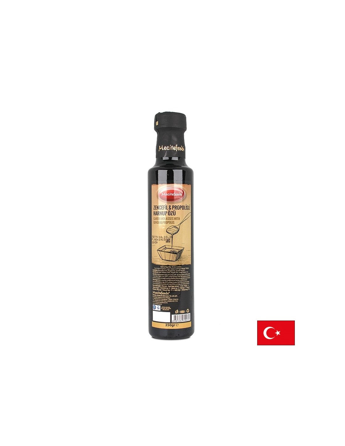 Carob -Melasse mit Propolis und Ingwer - Immunität - zur direkten Aufnahme oder Aroma von Süßigkeiten und Getränken, 350 g
