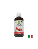 Aloe Vera (Blattsaft und Zellstoff) + Granatapfelsaft - Immunität, Verdauung, Antioxidationsschutz. 1 Liter, 20 Dosen