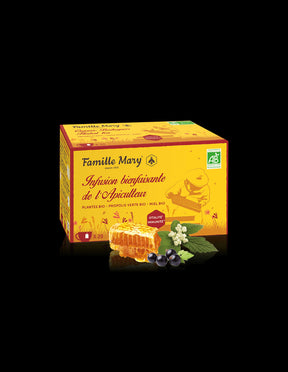 Infusion bienfaisante de l'Apiculteur/ Herbal tea for the immune system with green propolis and honey, 20 filter bags - Nutra Best Europe