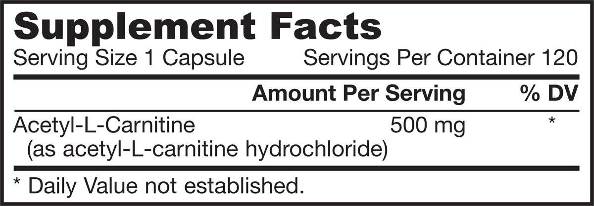 Acetyl -L -Carnitin 500 mg - 120 Kapseln