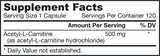 Acetyl -L -Carnitin 500 mg - 120 Kapseln