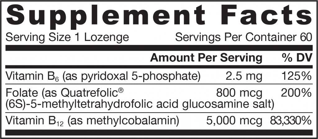 Methyl B -12 5000 MCG & Methylfolat 800 mcg - 60 sublinguale Tabletten