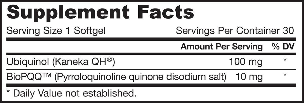 QH + PQQ (Ubiquinol + Pyrrolochinolin Quinon) - 30 Gelkapseln