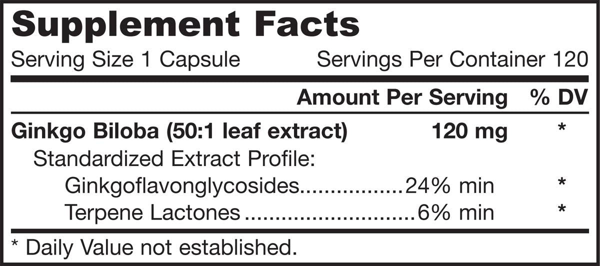 Ginkgo Biloba 120 mg 120 Kapseln