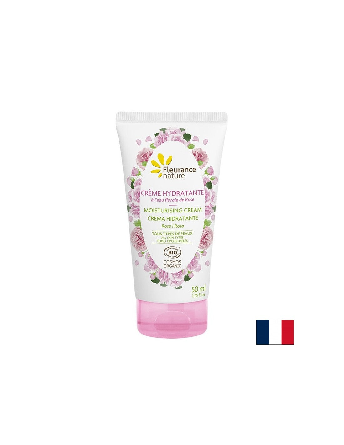 Feuchtigkeitscreme mit Damascena Rose Blumenwasser, 50 ml