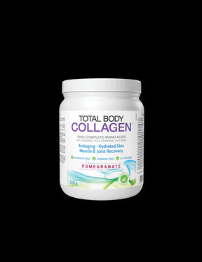 Hydrolyzed beef collagen with hyaluronic acid, glutamine and biotin - Total Body Collagen, 500 g powder, pomegranate flavor Natural Factors - Nutra Best Europe