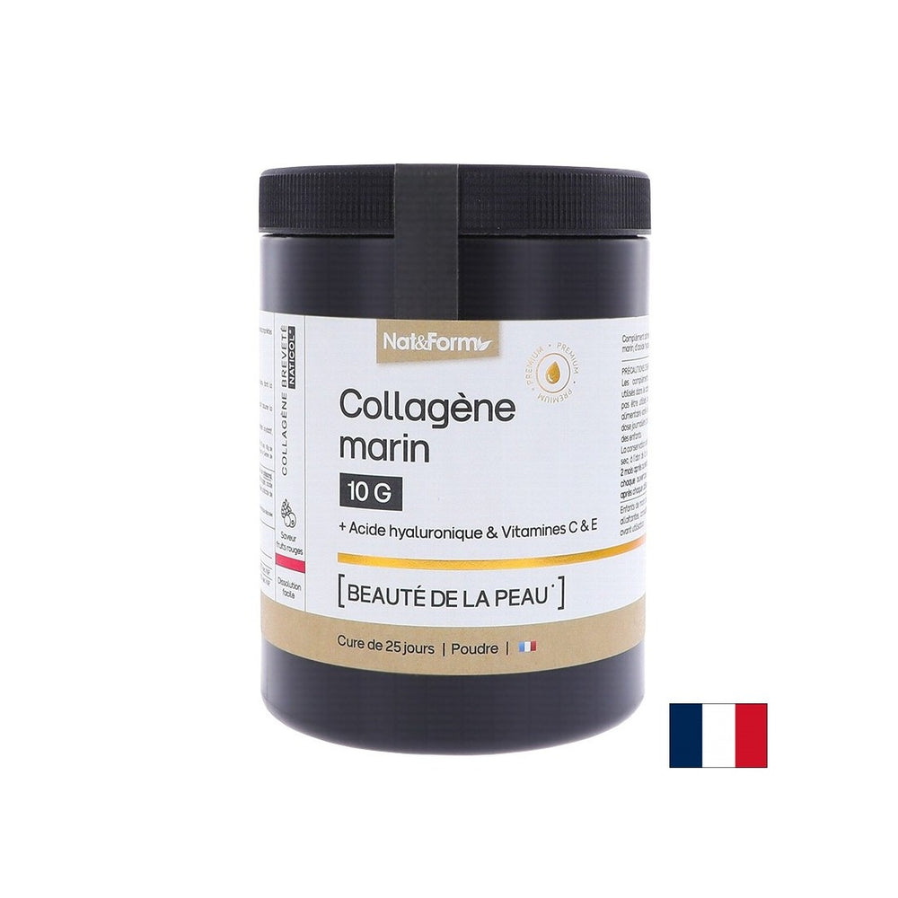 Hydrolyse marine Kollagen + Hyaluronsäure, Vitamin C und E, 315 g Pulver, mit Passionsfruchtgeschmack