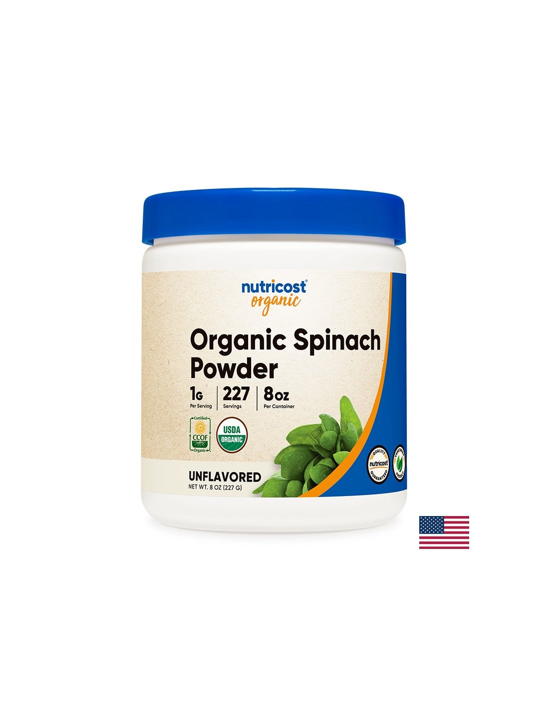 Bio-Spinatpulver – Tonus, Vitalität &amp; starkes Immunsystem, 227 g (Pulver) <tc>Nutricost</tc>