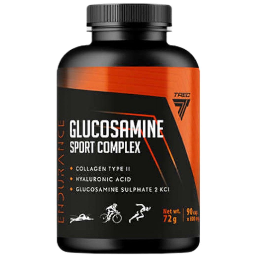 Glucosamin Sportkomplex | mit Hyaluronsäure und Kollagen Typ II - 90 Kapseln