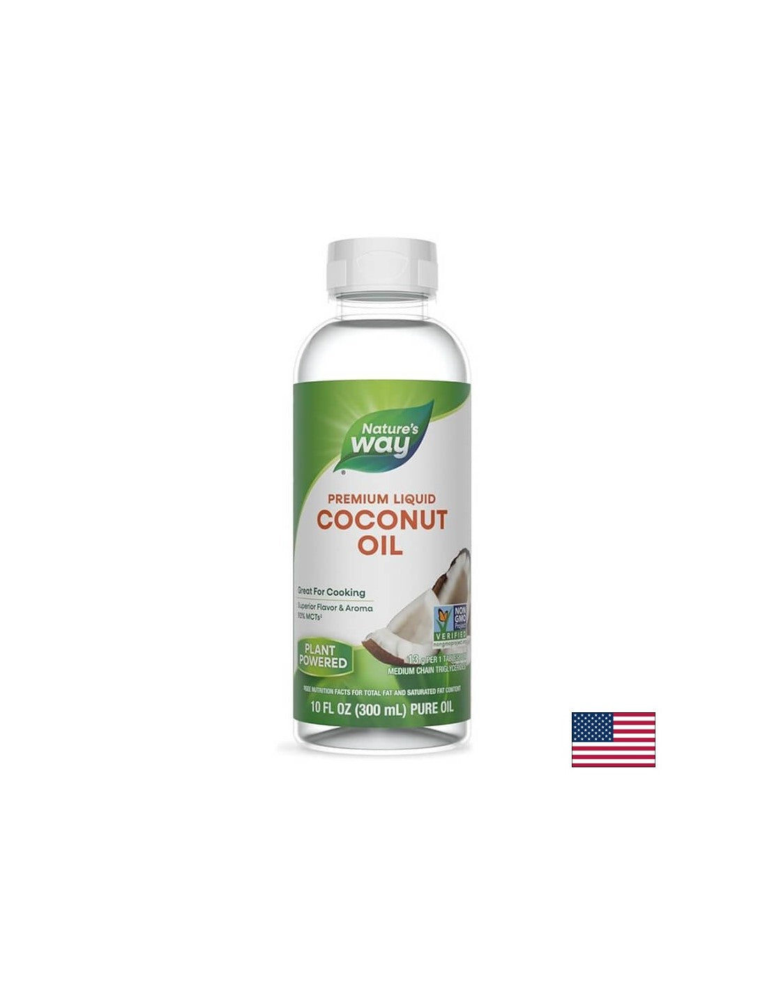 Flüssiges Kokosnussöl / Kokosöl (Flüssigkeit), 93% MCTs ‡ (Fettsäuren), 300 ml Nature der Natur