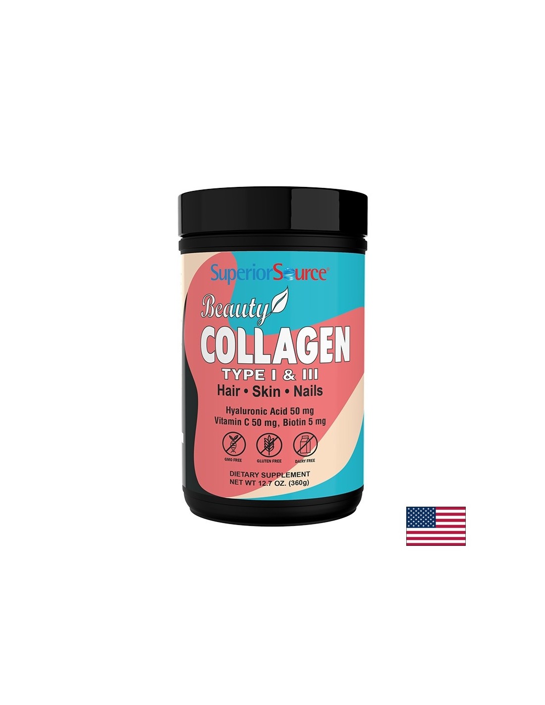 Kollagenpulver mit Hyaluronsäure, Vitamin C und Biotin, 360 g Pulver