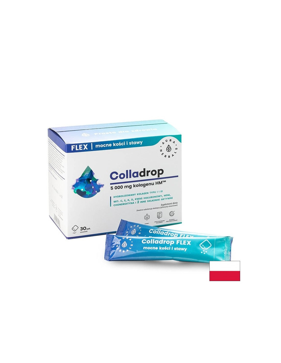 HM ™ Gelenkkollagen (mit Chondroitin, Hyaluronsäure, MSM und Boswellia), 30 Beutel