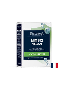 Bone system and circulation - Vitamin B12 + iron, calcium, vitamin C and D3 (vegan formula), 60 tablets - Nutra Best Europe