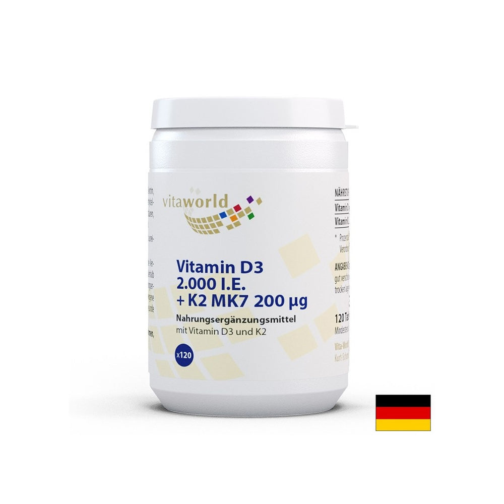 Knochensystem - Vitamin D3 50 µg + k2 mk7 200 µg, 120 Tabletten