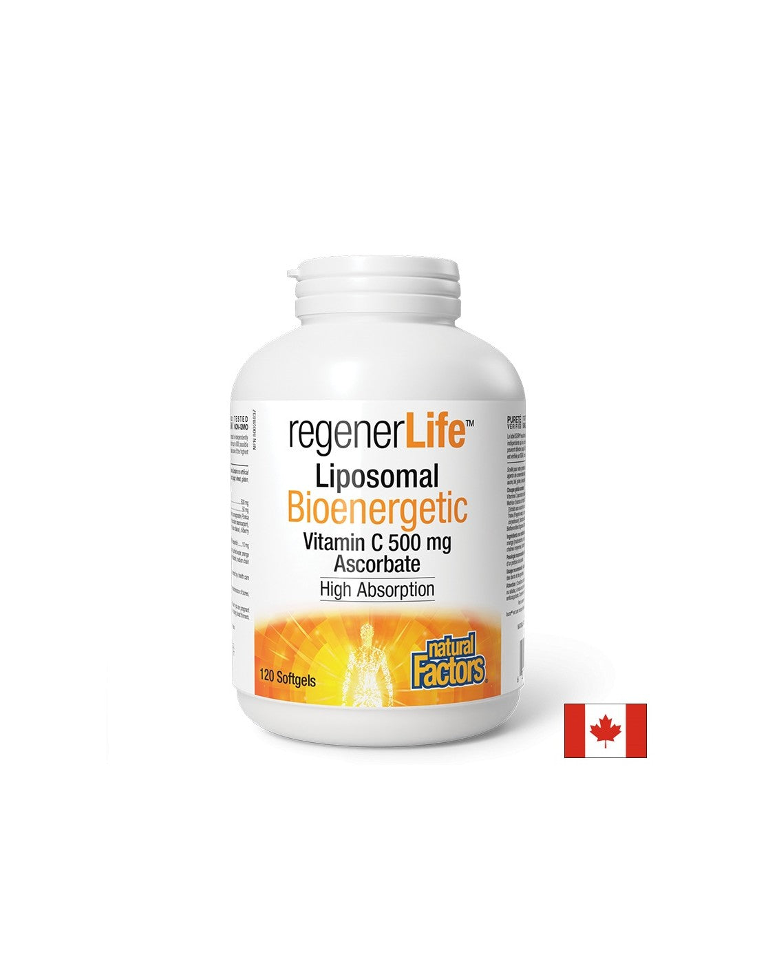 Regener Life ™ Liposomales Vitamin C 500 mg - 120 Gelkapseln