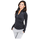 Frauen Sweatshirt / Langarm 01 LW Half -Zip - Schwarz