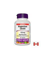 Magnesiumcitrat / Mit hoher Absorption / 150 mg, 60 Kapseln <tc>Webber Naturals</tc>