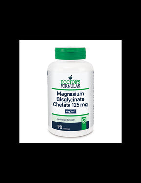 Magnesium (Bisglycinate Chelate) - Nerve and Muscle Function, 125mg x 90 Capsules Doctor's Formulas - Nutra Best Europe