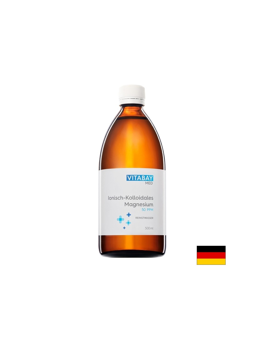 MED Kolloidales Magnesium - Kolloidales Magnesium 50 PPM - Hochkonzentriert (Reinheitsgrad 99,99%), 500 ml <tc>Vitabay</tc>