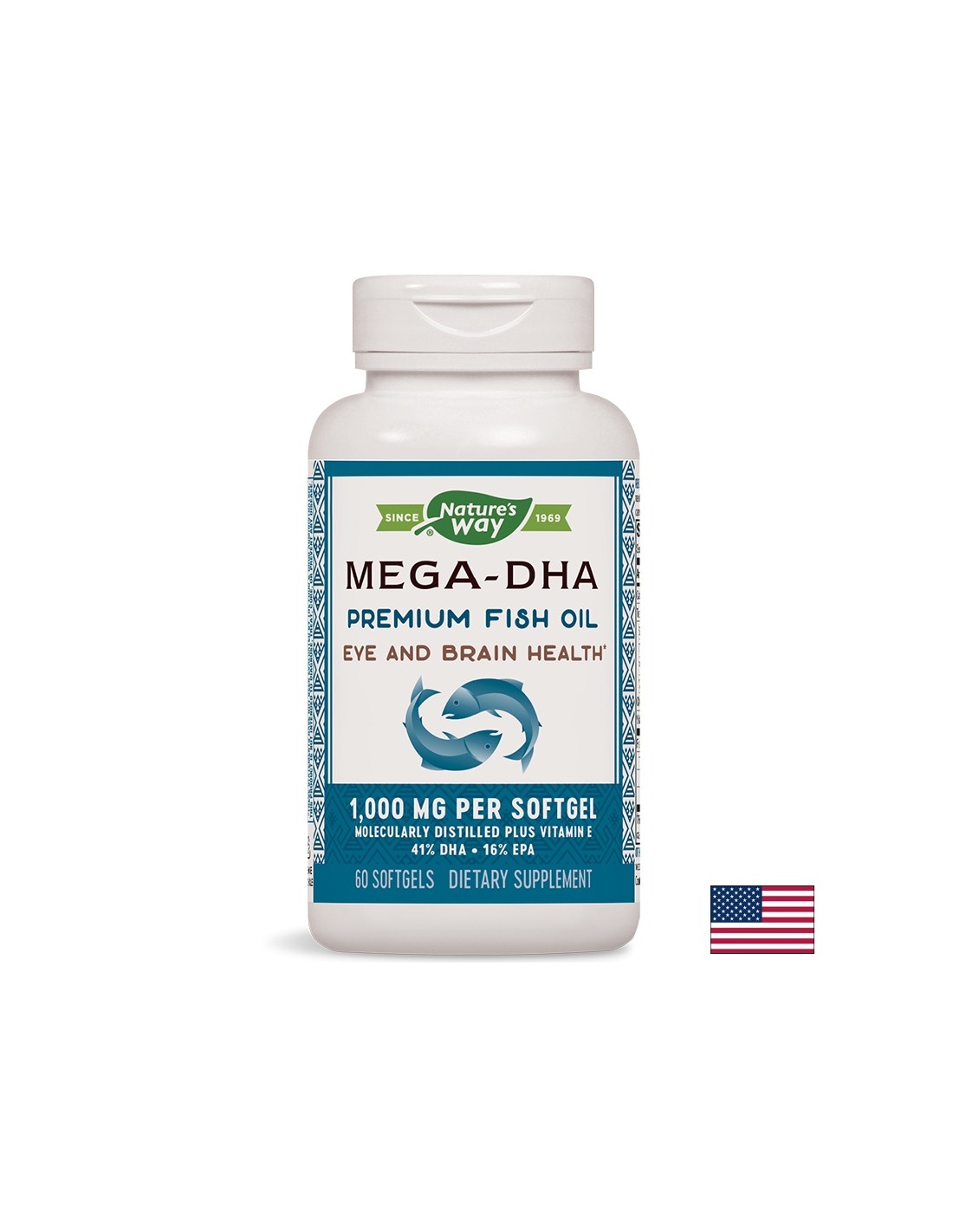 Mega -Dha -Fischöl 1000 mg - 60 Kapseln