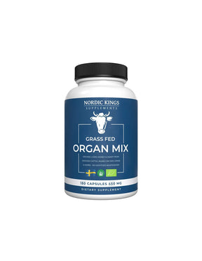 Mix of beef liver, kidney and heart from grass-fed animals (Organic), 180 capsules Nordic Kings - Nutra Best Europe