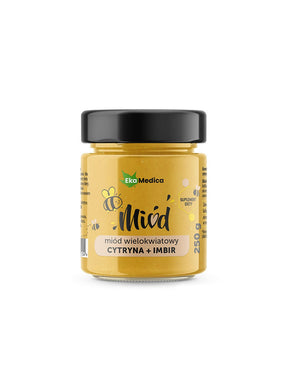 Multicolored honey with lemon, ginger and natural vitamin C, 250 g EkaMedica - Nutra Best Europe