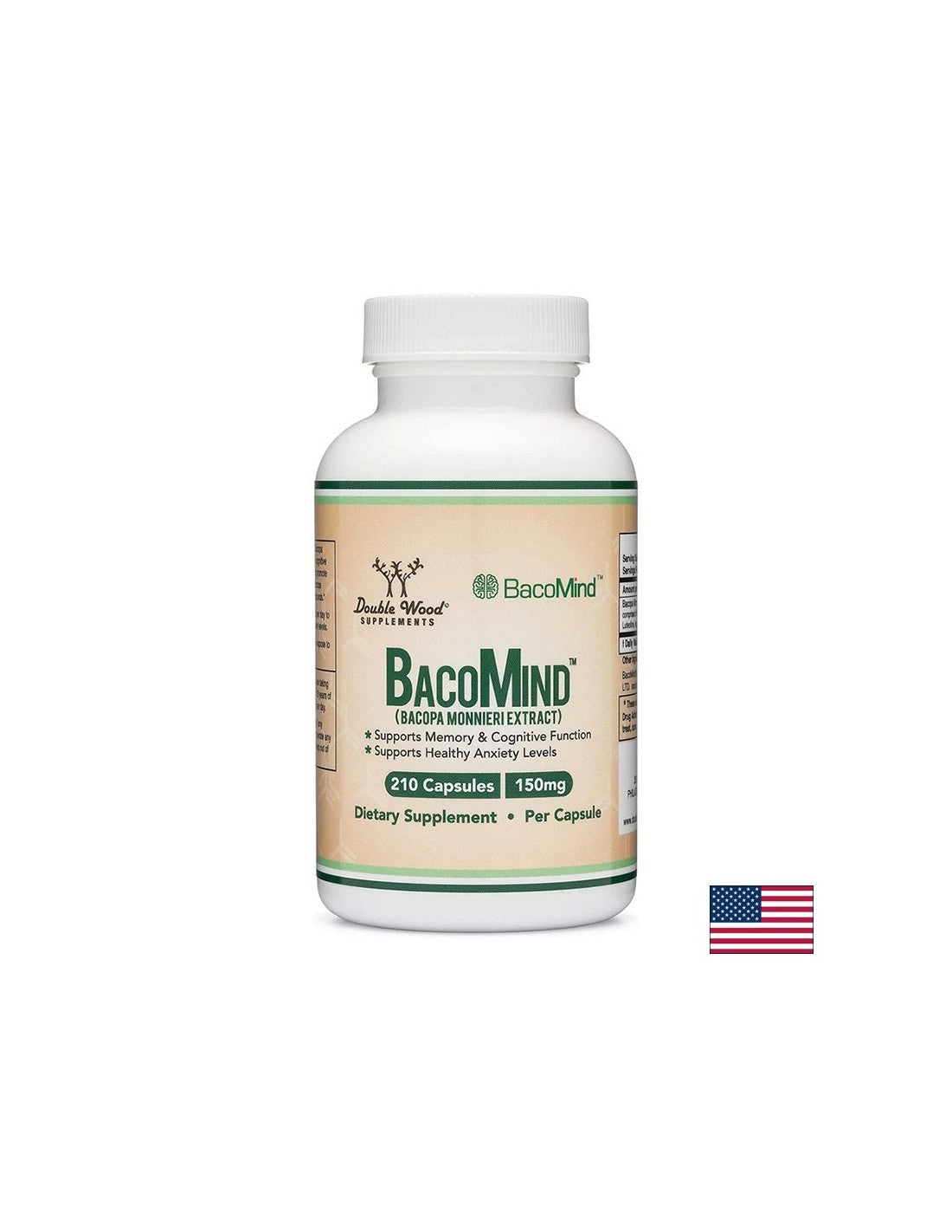 Gehirnfunktion - Bacopa Monieri BacoMind™, 210 Kapseln <tc>Double Wood</tc>